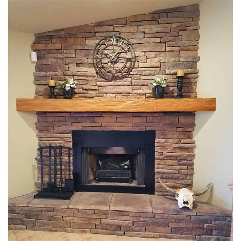 faux oak mantle